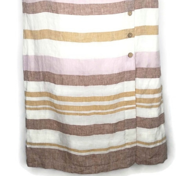 Rachel Zoe Midi Linen Stripe Skirt Size Large - Picture 3 of 7